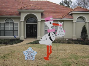 Sibling Star and Stork Yard Sign North Jersey Storks 973-907-0626