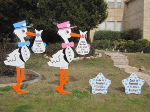 Stork Birth Announcement Twins  Little Falls, NJ North Jersey Storks  973-907-0626