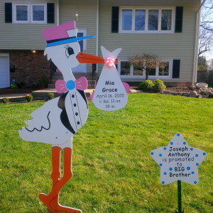 GirlStork Yard Sign Birth Announcement North Jersey Storks Fairfield, NJ 973-907-0626 